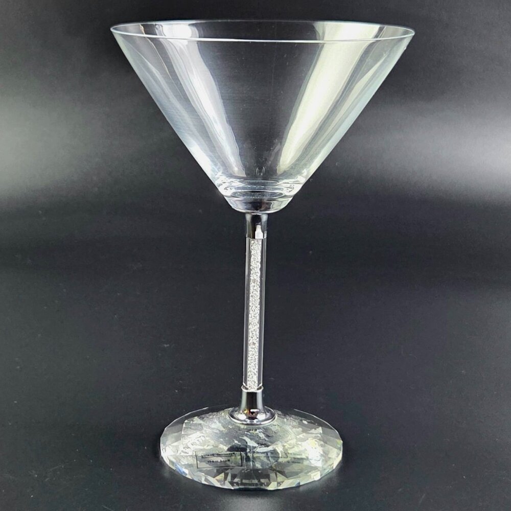 Vintage Martini Glass – Crystal Diamond by Oleg Cassini – 7" Tall